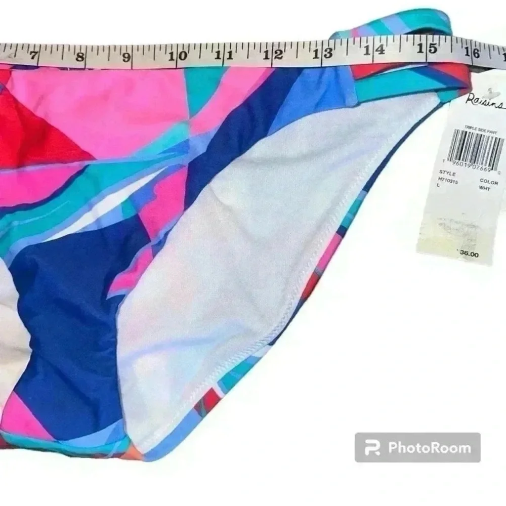 Raisins Bright Idea Love Abstract Print Bikini Set, M (top)/L (bottom) - Picture 12 of 13